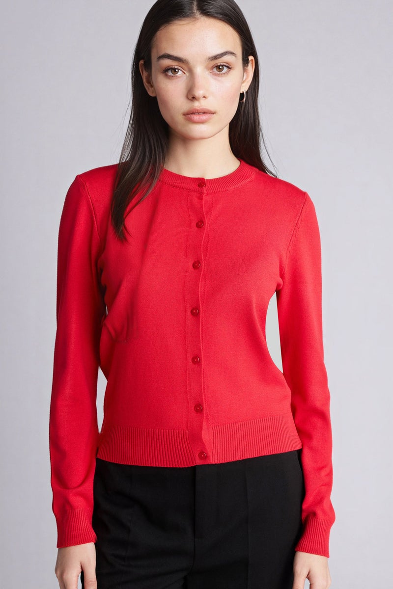 ديفاكتو كارديجان قصة عادية برقبة مستديرة - Image 1